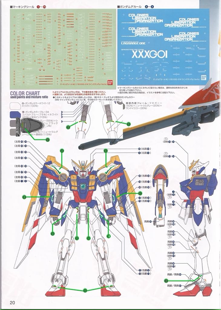 Amazon | ［MG 1：100］ウイングガンダム EW版 水転写式デカール